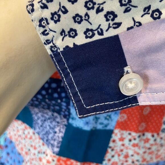 Land’s End Plus Size Dress patchwork long sleeve button down belted pockets LP - Picture 11 of 14